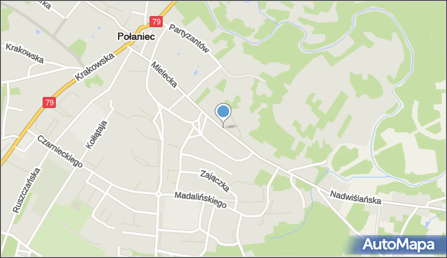 Połaniec powiat staszowski, Mielecka, mapa Połaniec powiat staszowski