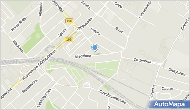 Poznań, Miedziana, mapa Poznania