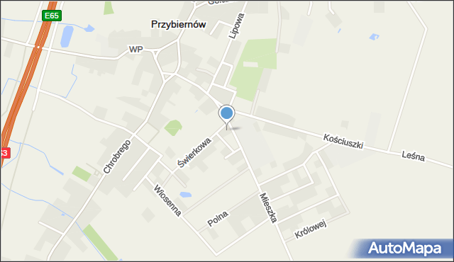 Przybiernów, Mieszka I, mapa Przybiernów