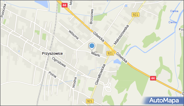 Przyszowice, Miarki, mapa Przyszowice