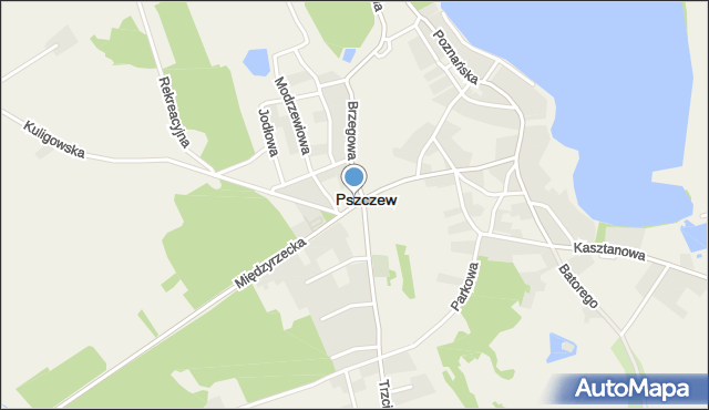 Pszczew, Międzyrzecka, mapa Pszczew