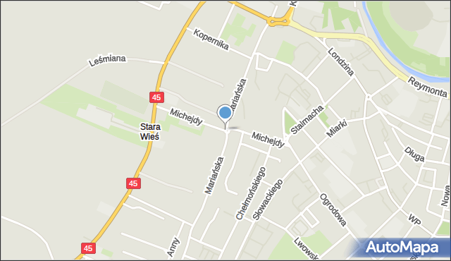 Racibórz, Michejdy Franciszka, pastora, mapa Racibórz