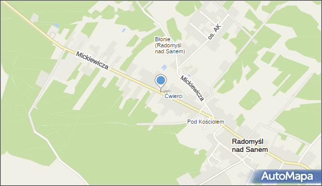 Radomyśl nad Sanem, Mickiewicza Adama, mapa Radomyśl nad Sanem