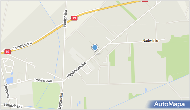 Radzyń Podlaski, Międzyrzecka, mapa Radzyń Podlaski