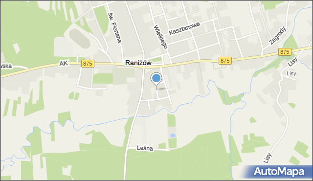 Raniżów, Mickiewicza Adama, mapa Raniżów