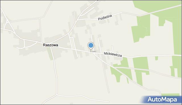 Raszowa gmina Tarnów Opolski, Mickiewicza Adama, mapa Raszowa gmina Tarnów Opolski