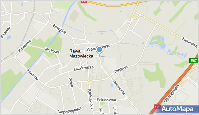 Rawa Mazowiecka, Miła, mapa Rawa Mazowiecka
