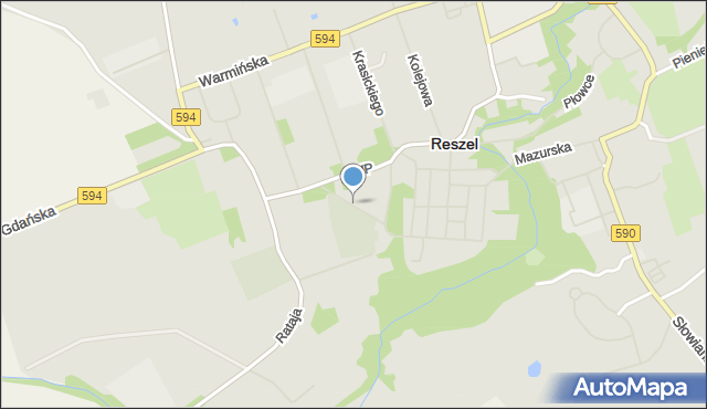 Reszel, Mickiewicza Adama, mapa Reszel