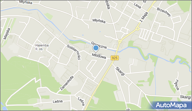 Ruda Śląska, Miodowa, mapa Rudy Śląskiej