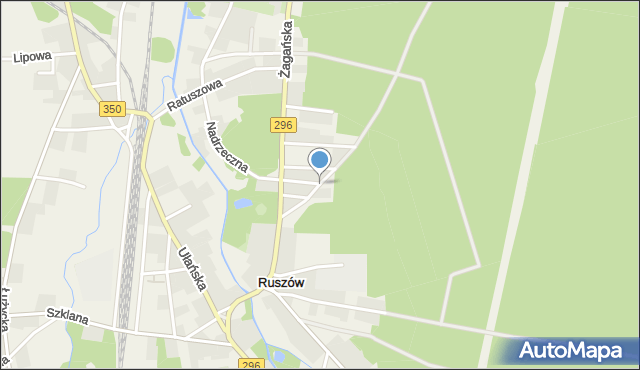 Ruszów gmina Węgliniec, Mickiewicza Adama, mapa Ruszów gmina Węgliniec