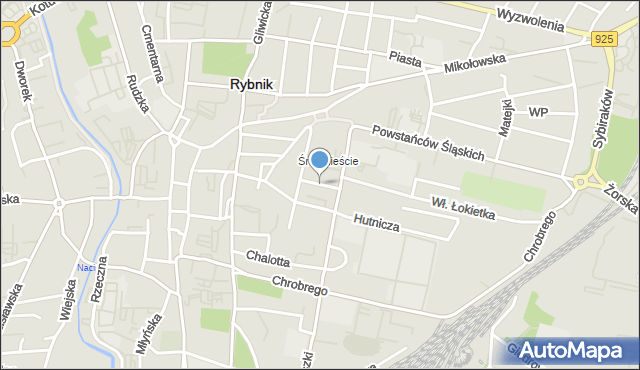 Rybnik, Mickiewicza Adama, mapa Rybnika