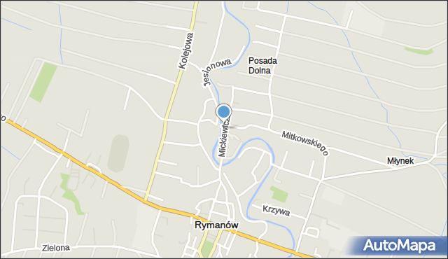 Rymanów, Mickiewicza Adama, mapa Rymanów