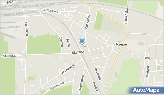 Rzepin, Mieszka I, mapa Rzepin