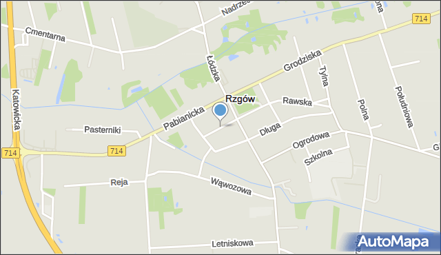 Rzgów powiat łódzki wschodni, Mickiewicza Adama, mapa Rzgów powiat łódzki wschodni