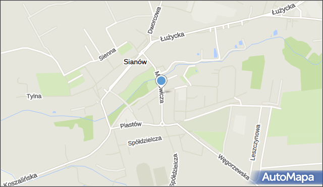 Sianów, Mickiewicza Adama, mapa Sianów