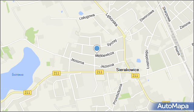 Sierakowice powiat kartuski, Mickiewicza Adama, mapa Sierakowice powiat kartuski