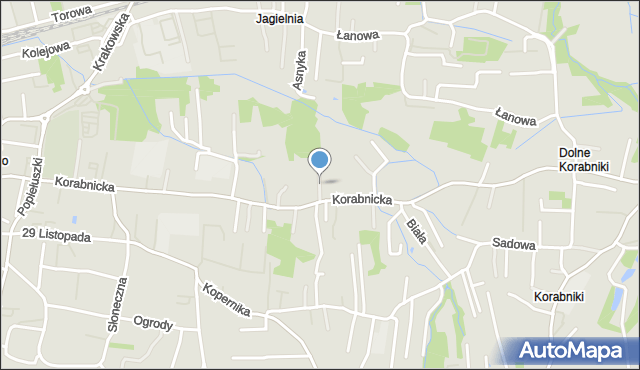 Skawina, Miodowa, mapa Skawina