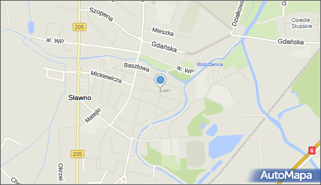 Sławno, Mielczarskiego Romualda, mapa Sławno