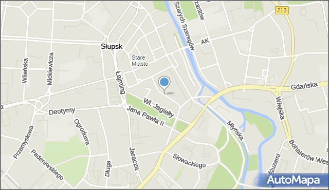 Słupsk, Mikołajska, mapa Słupska