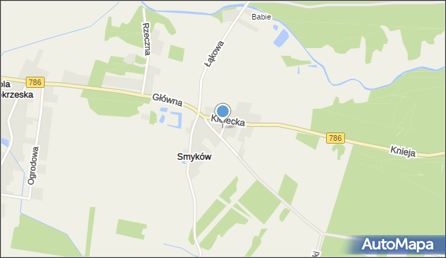 Smyków gmina Przyrów, Miła, mapa Smyków gmina Przyrów