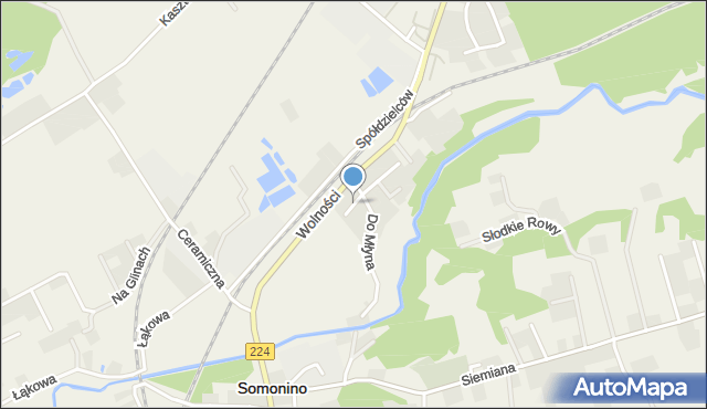 Somonino, Miła, mapa Somonino