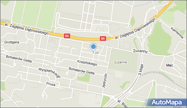 Sosnowiec, Michałowskiego Jakuba, mapa Sosnowca