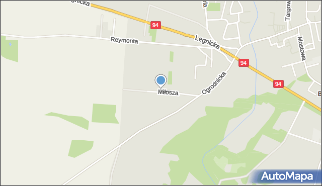 Środa Śląska, Miłosza Czesława, mapa Środa Śląska