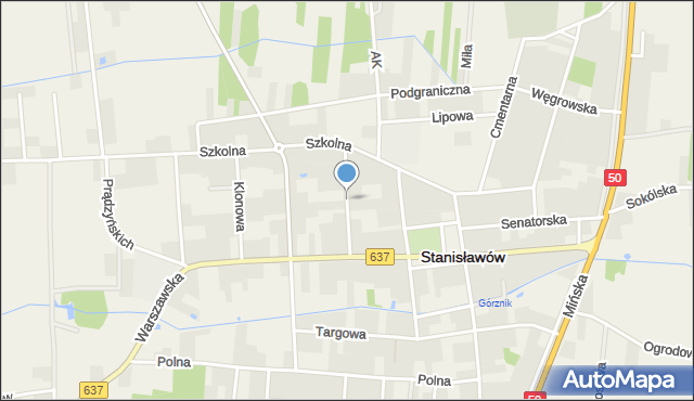 Stanisławów powiat miński, Mickiewicza Adama, mapa Stanisławów powiat miński