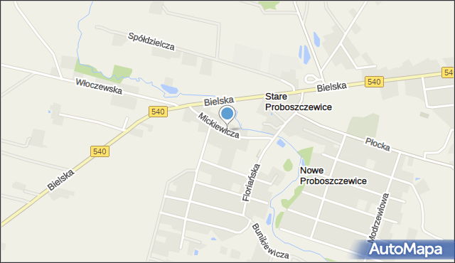 Stare Proboszczewice, Mickiewicza Adama, mapa Stare Proboszczewice