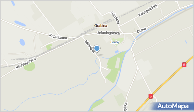 Strzegom powiat świdnicki, Milenijna, mapa Strzegom powiat świdnicki