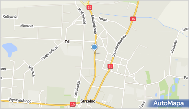 Strzelno powiat mogileński, Michelsona, mapa Strzelno powiat mogileński