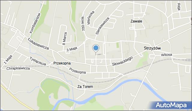 Strzyżów, Mickiewicza Adama, mapa Strzyżów