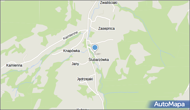 Sucha Beskidzka, Miodowa, mapa Sucha Beskidzka