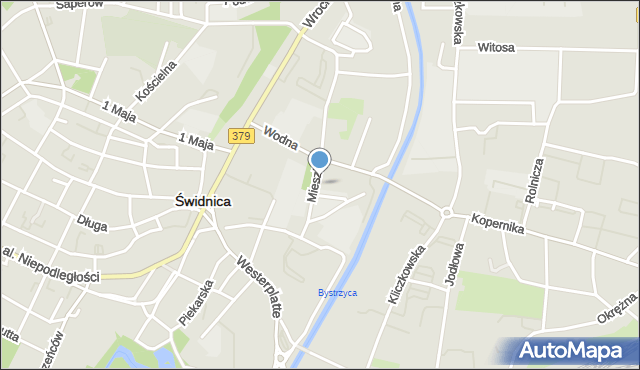 Świdnica, Mieszka I, mapa Świdnicy