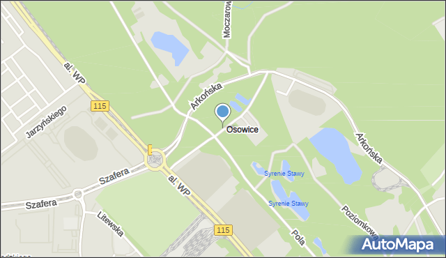 Szczecin, Międzyparkowa, mapa Szczecina