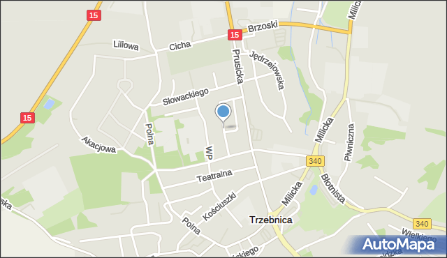 Trzebnica, Mickiewicza Adama, mapa Trzebnica