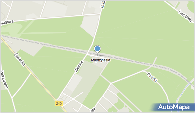 Tuchola, Międzylesie, mapa Tuchola