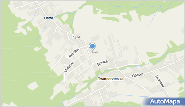 Twardorzeczka, Miedziana, mapa Twardorzeczka