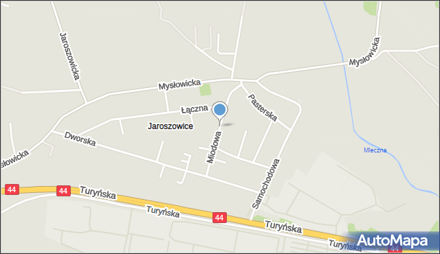 Tychy, Miodowa, mapa Tychów