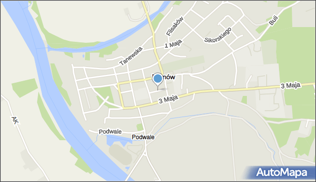 Ulanów powiat niżański, Mickiewicza Adama, mapa Ulanów powiat niżański