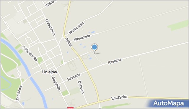 Uniejów, Miodowa, mapa Uniejów