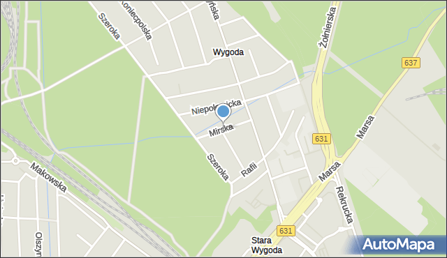 Warszawa, Mirska, mapa Warszawy