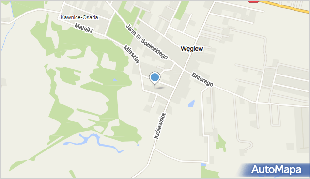 Węglew, Mieszka I, mapa Węglew