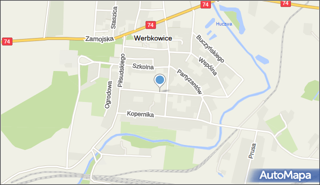 Werbkowice, Mickiewicza Adama, mapa Werbkowice