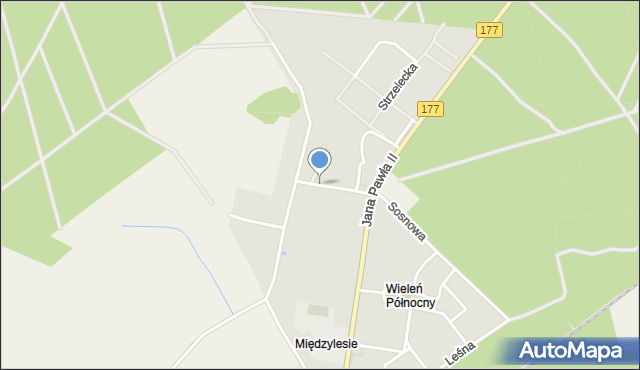 Wieleń powiat czarnkowsko-trzcianecki, Międzyleska, mapa Wieleń powiat czarnkowsko-trzcianecki