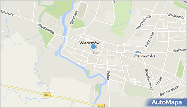 Wieruszów, Mickiewicza Adama, mapa Wieruszów