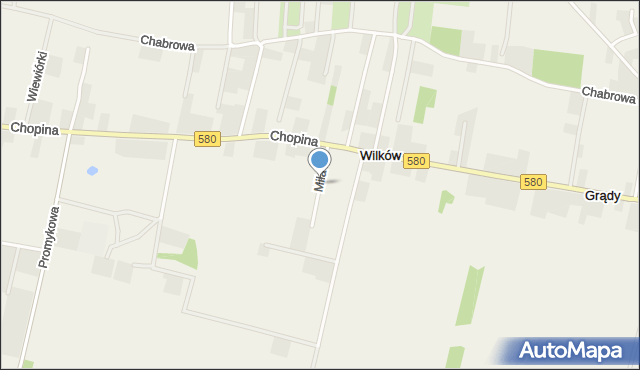 Wilkowa Wieś, Miła, mapa Wilkowa Wieś
