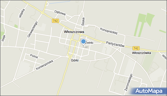 Włoszczowa, Mickiewicza Adama, mapa Włoszczowa