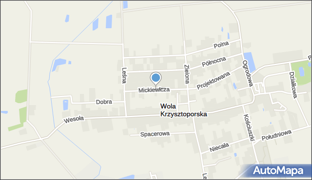 Wola Krzysztoporska, Mickiewicza Adama, mapa Wola Krzysztoporska