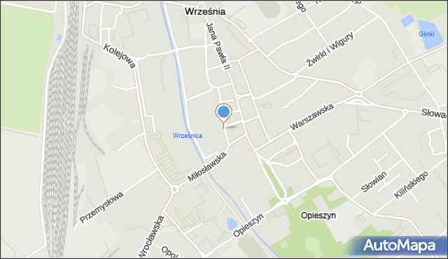 Września, Mickiewicza Adama, mapa Wrześni